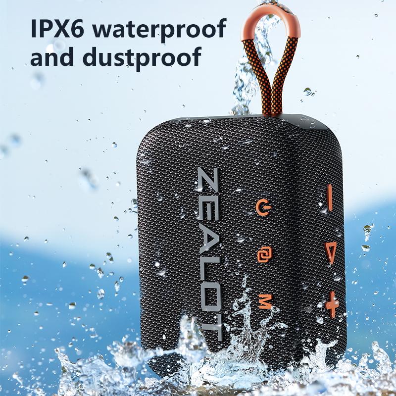 ZEALOT S75 10W Wireless Speakers Outdoor Portable Subwoofer Speaker Waterproof IPX 6 Wireless Speaker Dual Pairing,3000mAh.