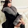 Damen-Winter-warme Kunstpelzmäntel, Damen-Fleece-verdickte lange Mäntel, Pelzkragen, warme Mäntel für den Außenbereich