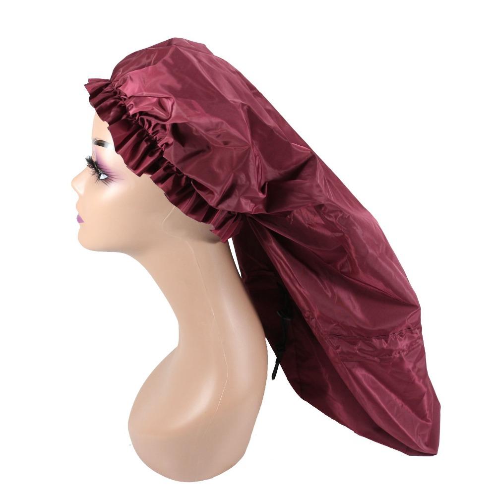 

Large Shower Caps Waterproof Hair Bonnets New Bath Caps Twist Braids Dreadlocks вина червоного кольору
