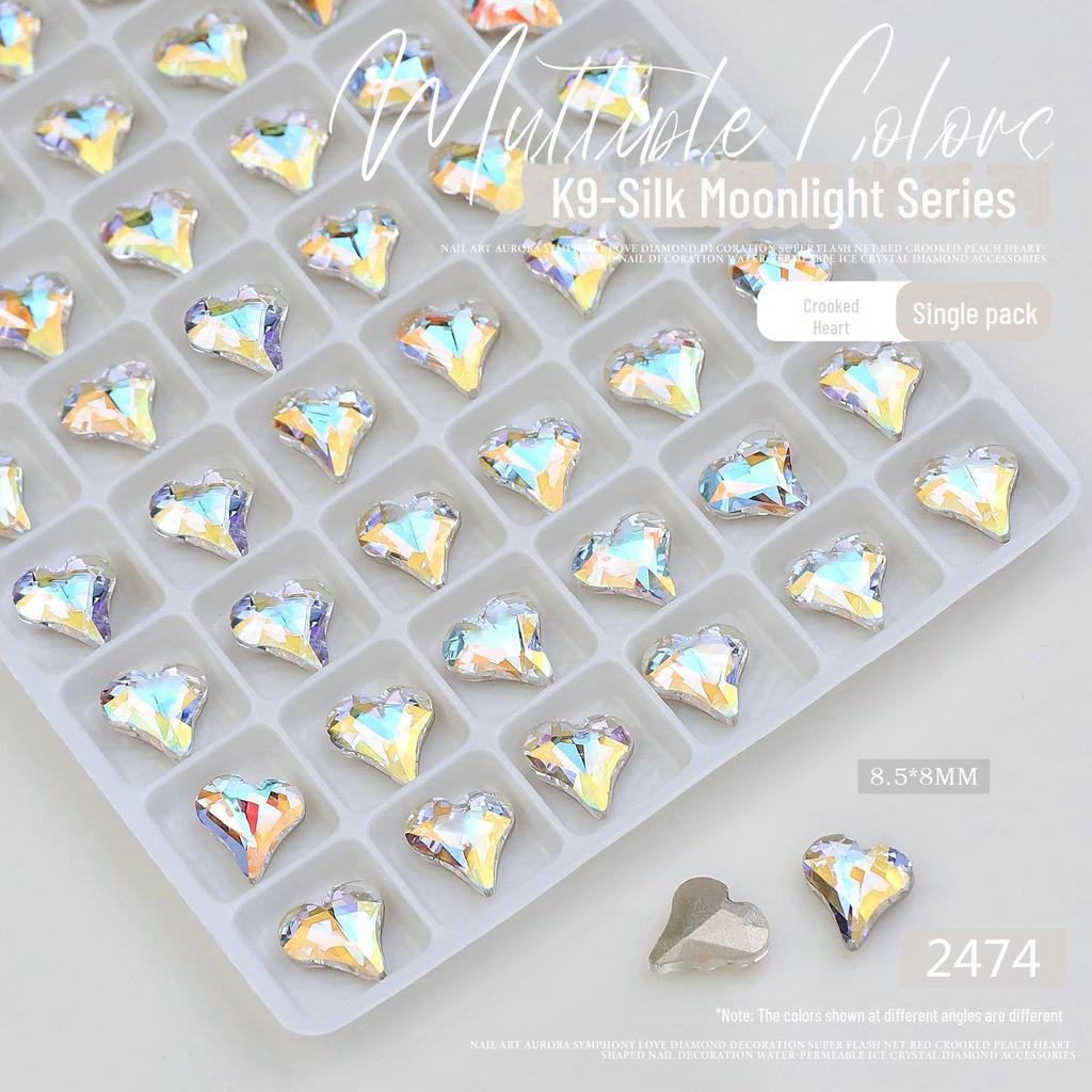 K9 Мигающее Белое Сердце-Бриллиант и Топор Украшение для Нейл-Арта