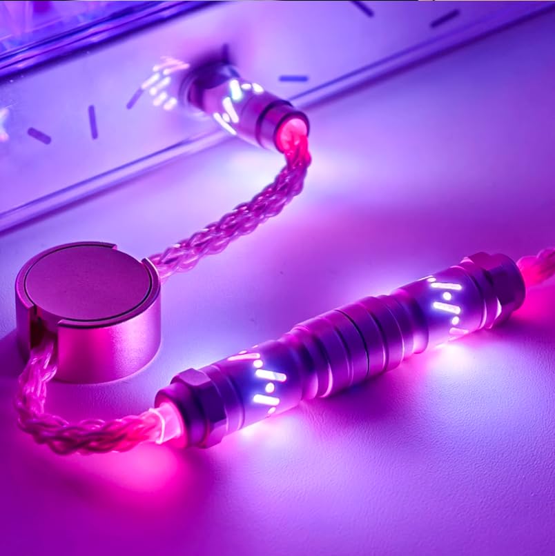 ATTACK SHARK C07 8Khz Coiled CNC Aluminum Alloy Magnetic Single Crystal Antenna Pink Cable, RGB, Processing, Nameplate, USB-C Type-C, 8-Core Copper,