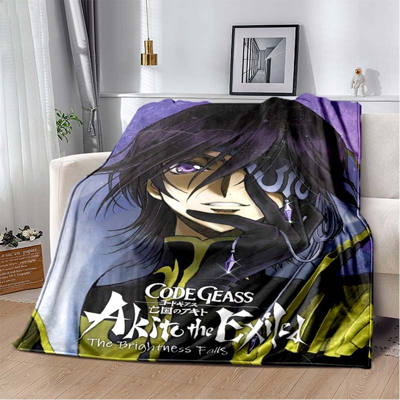 Code Geass Lelouch & C.C Anime Character Flannel Throw Blanket, Soft Warm Lightweight Blanket Sofa Bed Decor