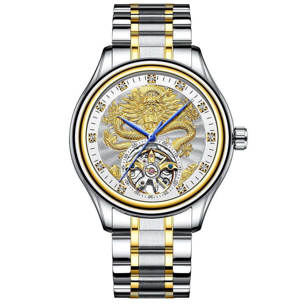 

Men s watch mechanical watch watch tourbillon mechanical watch hollow twelve zodiac dragon watch local tyrant gold