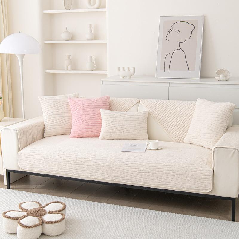 

Утолщенная подушка для дивана, зимняя короткая плюшевая универсальная на четыре сезона, простая современная кожаная подушка, нескользящая подушка 70*70cm