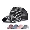 Baseball Cap Women Full Rhinestone Beads Mesh Cap Street Fashion Snapback Hats Casual Party Hip Hop Kpop Dance Cap Men Summer