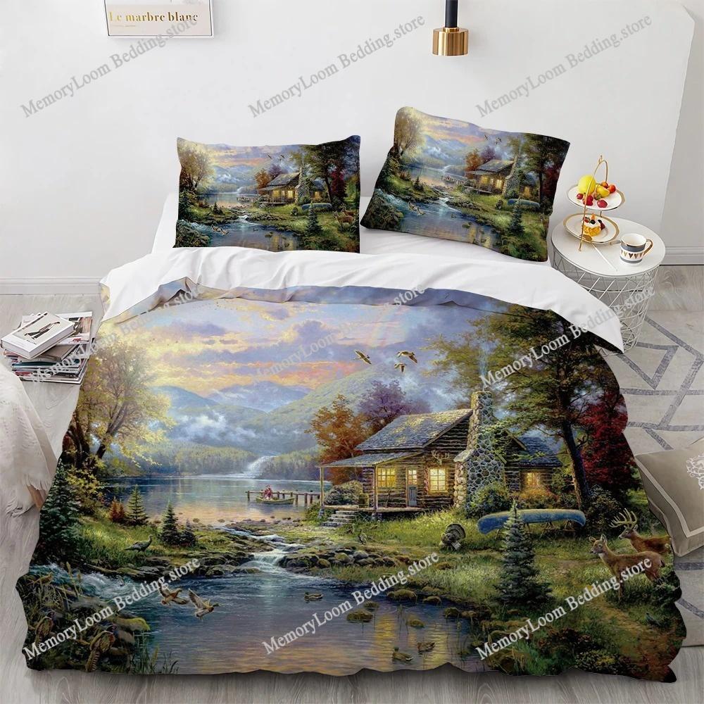 Oil Painting Chic Bedding Set Duvet Cover 3D Fashion Bedding Design King Queen Duvet Cover Double Bed Soft Cozy Set Home Textile