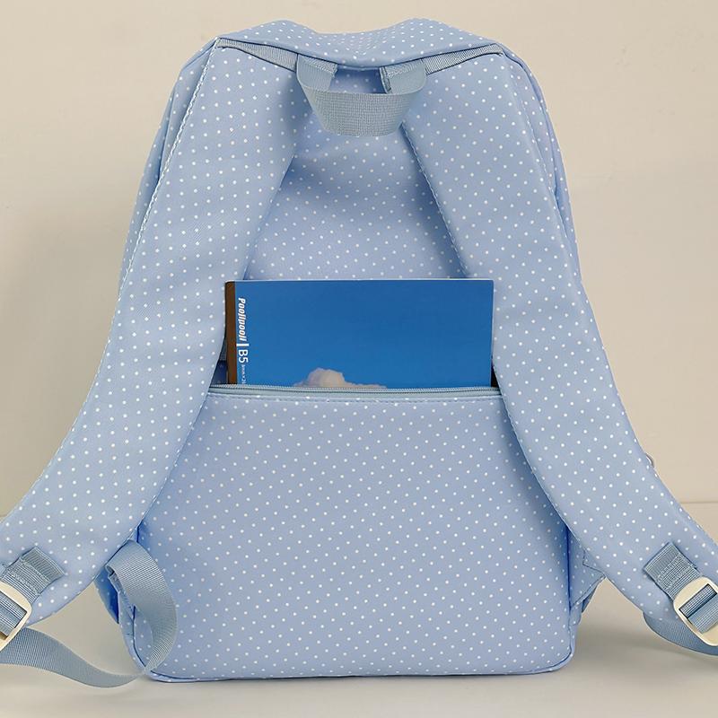 Dot Print Backpack Middle School Student Class Schoolbag Travel Computer Backpack