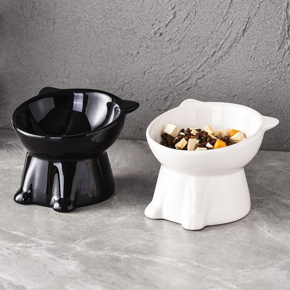 Ceramic Cat Bowl Creative Pet Drinking Feeder Pet Supplies Pet High Foot Bowl Neck Protection