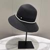 Straw Hat Ins Pearl M Letter Bucket Fisherman Hat Children Spring and Summer Fashion Versatile Basin Hat