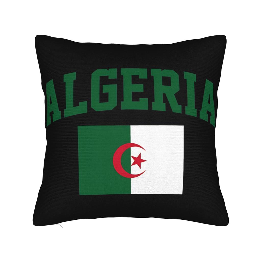 Decorative Pillow Covers Algeria Flag Algerian Soccer football Merchandise Home  Throw Pillow Case Cover Square Multi Size