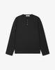 WORK ON BODY OFF Rested Semi-Overfit Henley Neck Knit [Black]