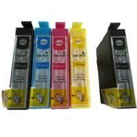 Pack 5 cartouches compatibles EPSON T1295 -Stylus SX525WD 1 noir + 1 GRATUITE et 3 couleurs