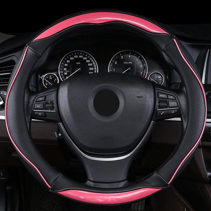 

Кожаный чехол на руль автомобиля DERMAY с краем для BMW F20 F21 1 серии, милый автомобиль высокого качества