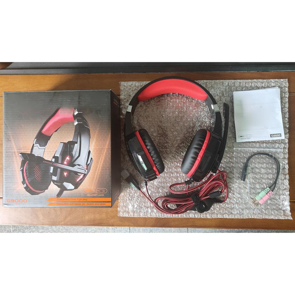 3.5mm Over Ear Game Headset, Gaming Headset with Noise Isolating Microphone, LED Light, Volume Control for Laptop,