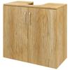 Suspended Under-Sink Bathroom Cabinet with 2 Doors and 2 Shelves in Wood, Natural Color