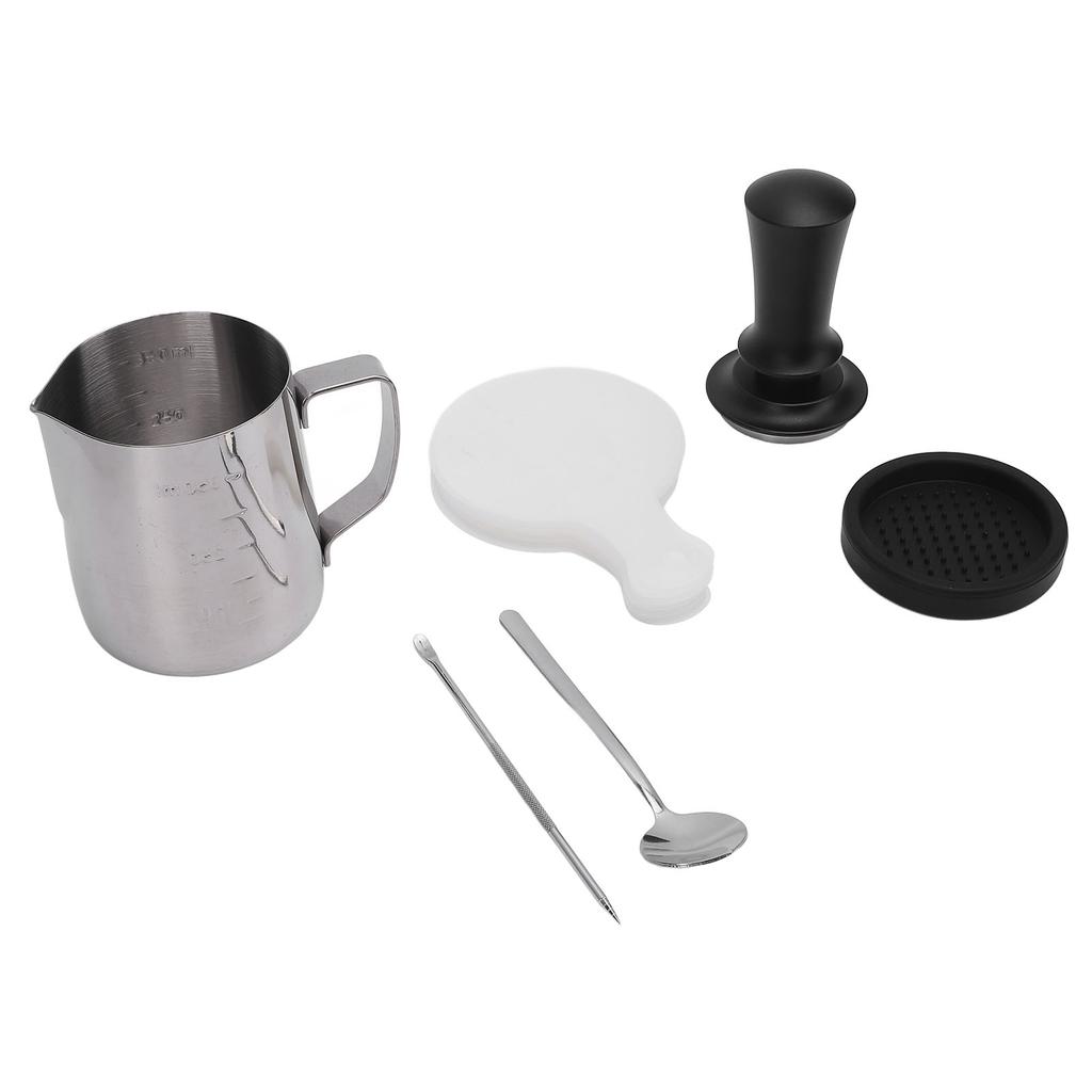 21PCS Coffee Tamper Set Stainless Steel Frothing Pitcher Tamper Mat Coffee Stirrer Coffee Stencils Tools for Home Office