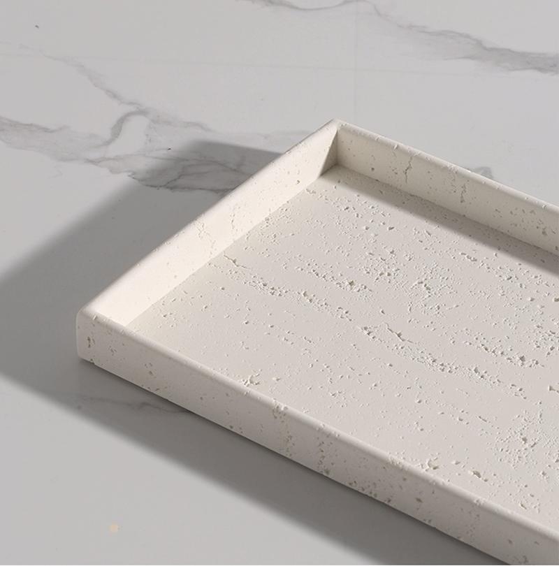 Rice White Hole Limestone Aromatherapy Diffusion Tray, Jewelry Tray, Bathroom Decoration, Dressing Table Tray, Natural Marble