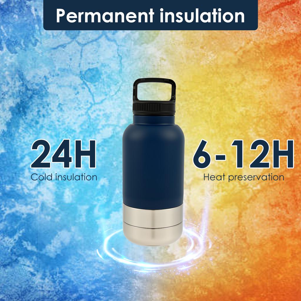 3 in 1 Stainless Steel Dog Water Bottle Portable Outdoor Pet Insulated Feeder Water Cup for All Dogs Breeds Hiking Travel