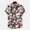 Summer Hawaiian Style Men's Floral Shirt Beach Floral Short Sleeved Shirt Men's Short Sleeved Shirt