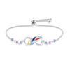 Fashion Lucky Sunflower Pendant Bracelets for Women Sparkling Zircon Infinity Symbol Bracelet Valentine's Day Jewelry