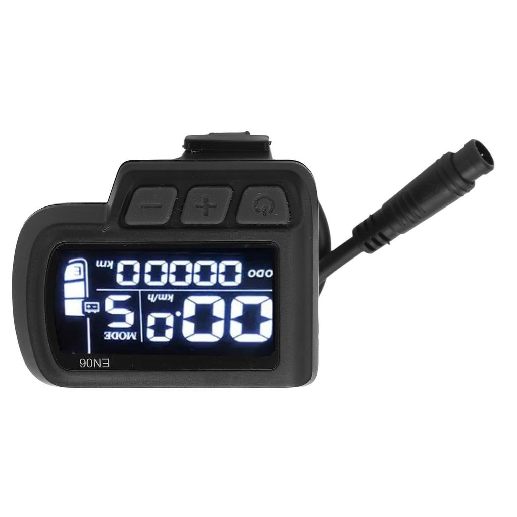 EN06 Display LCD per Bicicletta Elettrica Tachimetro con Connettore Luce 6 pin Cavo Impermeabile 24V 36V 48V 60V