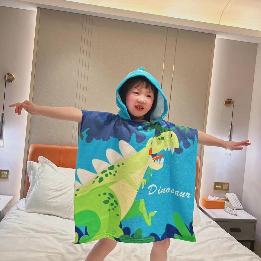 Adorable Cartoon Baby Bath Poncho - Soft, Skin-Friendly, Non-Shedding, Quick-Dry, Absorbent Towel