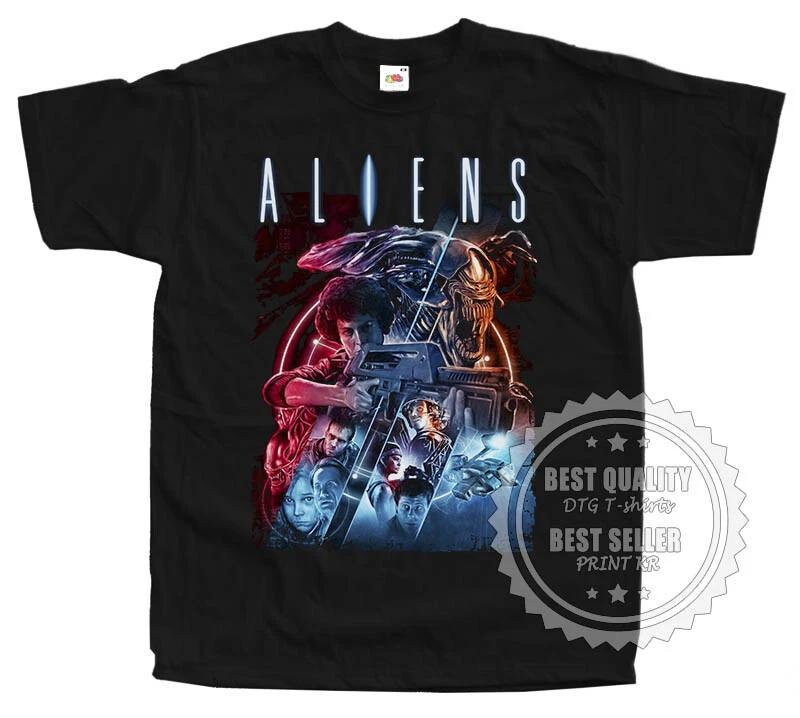 ALIENS Movie V3 T Shirt Tee BLACK Horror Movie Poster All Sizes S to 5XL L