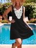 2026 European & American Beach Style Sleeveless Lace Patchwork Knee-Length Dress