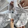 American Spicy Girl Lace PU Leather Patchwork See-Through Camisole with Chest Pads and Shirred Back Top