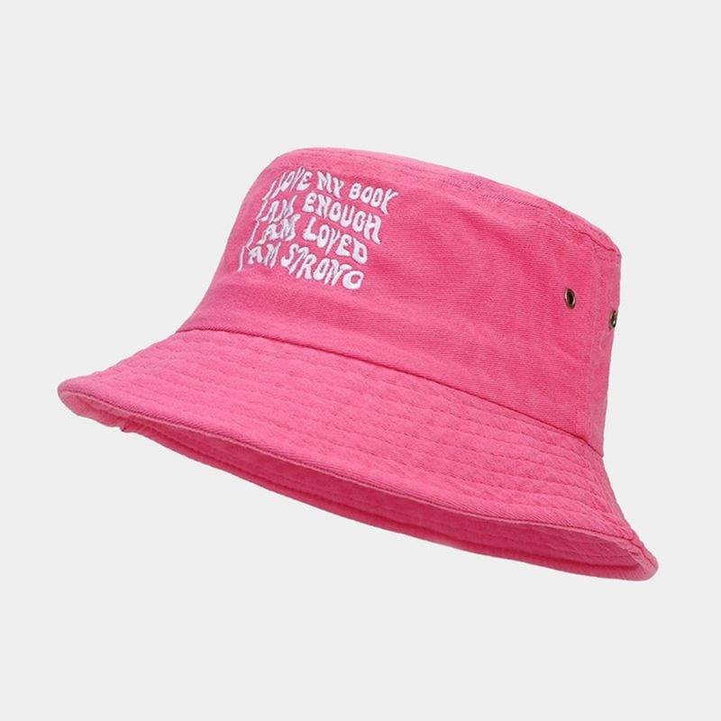 Embroidery Bucket Hat for Adult Outdoor Breathable Summer Spring Fisherman Hat