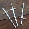 DIY Alloy Retro Tibetan Silver Sword Accessories - 6 Styles for Cosplay or Jewelry
