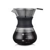 400ML Classic Glass Coffee Maker Pour Over Coffeemaker With Steel Filter Coffee Espresso Hand Brew Drip Filter Glass Pot