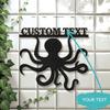 Custom Octopus Metal Door Plaque Handmade Engravable Address Numbers Retro Outdoor Wall Decor