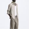Zara Comfortable Casual Solid Color Pocket Detail Long Sleeve Shirt Men Shirts Gray 7484478-706