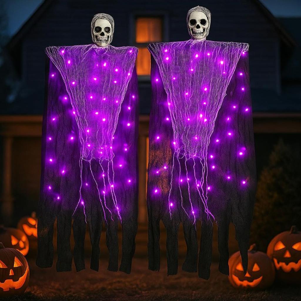 Halloween Outdoor Decoration, 2 Pack Chandelier Decoration Supplies, Haunted House Halloween Flying Decoration With Courtyard Tree Porch Garden Part