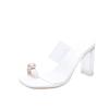 Beautiful slippers women's summer outer wear high-end low-heeled high-heeled shoes 2025 new temperament French small sandals one-word