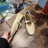 First Layer Sheepskin Insole Mary Jane Shoes Women's 2026 Spring Flat-bottomed Woven Fashion Shoes