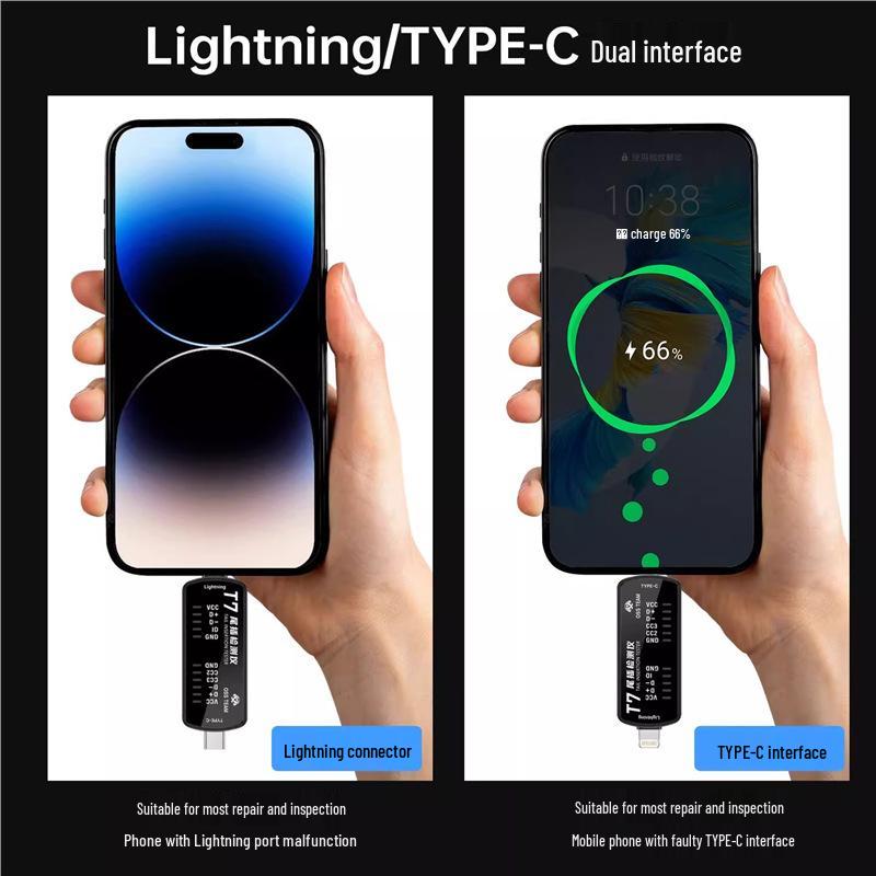 Universal Mobile Tail Plug Tester: Android & Apple Compatibility, No Disassembly Required