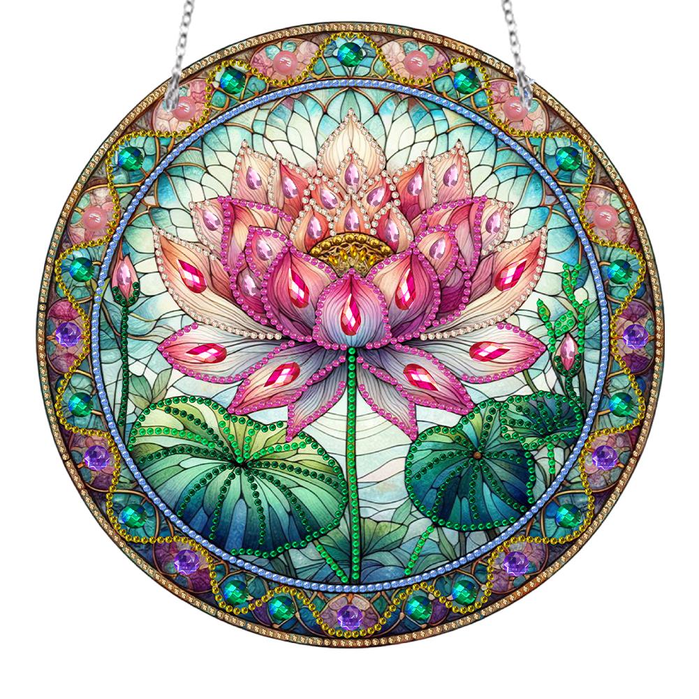 DIY Diamond Painting Suncatcher Art Pendant Colorful Diamond Drawing Hanging Ornament Crystal Painting Ornaments for  Home Decor