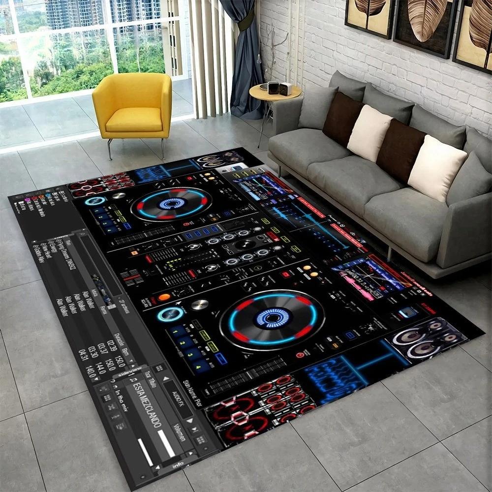 3D DJ Music Screen Keyboard Area Rug Carpet Rug for Living Room Bedroom Sofa Doormat Decoration Kid Play Non-slip Floor Mat Gift