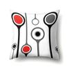 Polyester Pillow Case Car Black and Red Geometric Circle Lines Decorative Home Print Pillow Bedside Cushion Cover