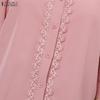 ZANZEA Women Casual Turn Down Collar Loose 3/4 Sleeve Blouse