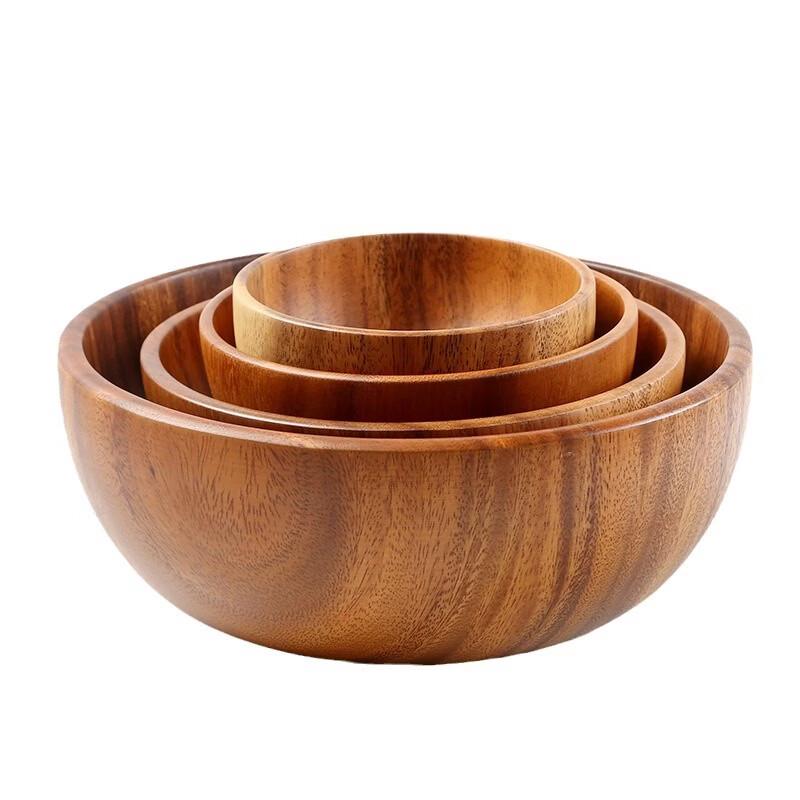 Solid Acacia Wood Bowl