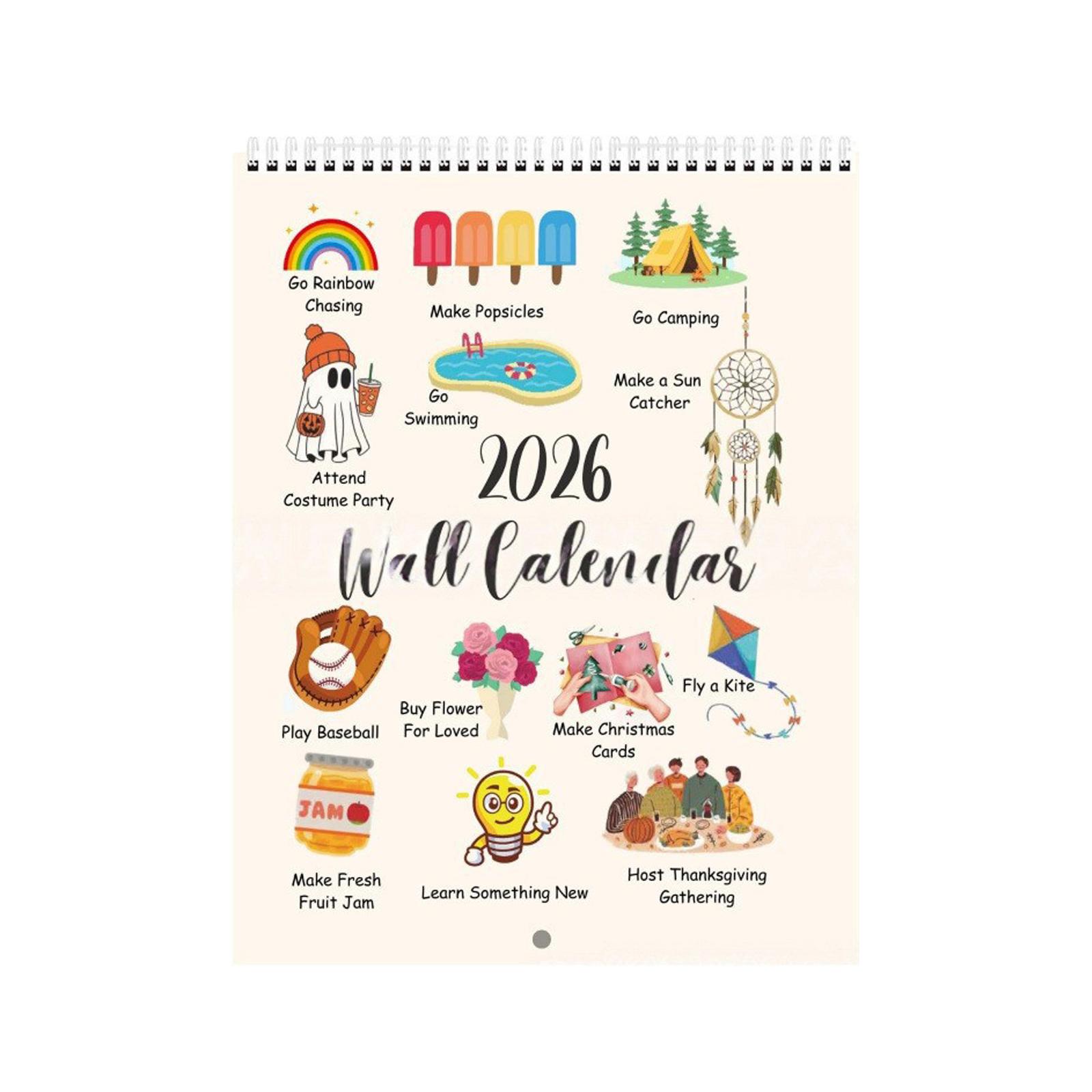 Fun Activity Wall Calendar: Ditch Boring Days  Turn 365 Days Into , Joyful One Size