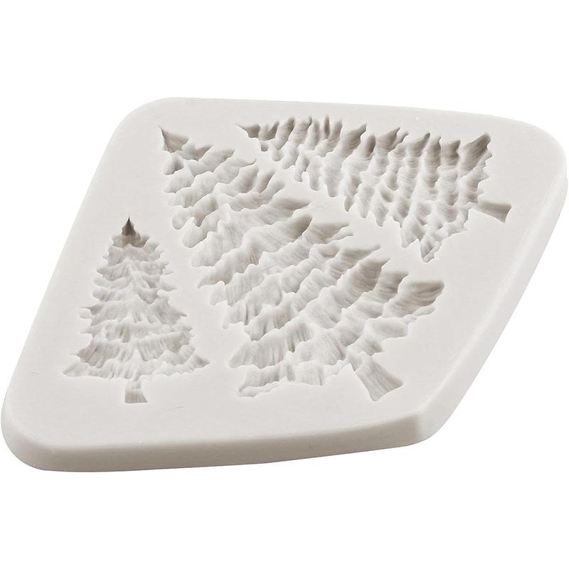 Christmas Tree Silicone Mold Holly Leaf Flower Mold Non-Stick DIY Fondant Baking Tools for Cake Decoration Chocolate Candy
