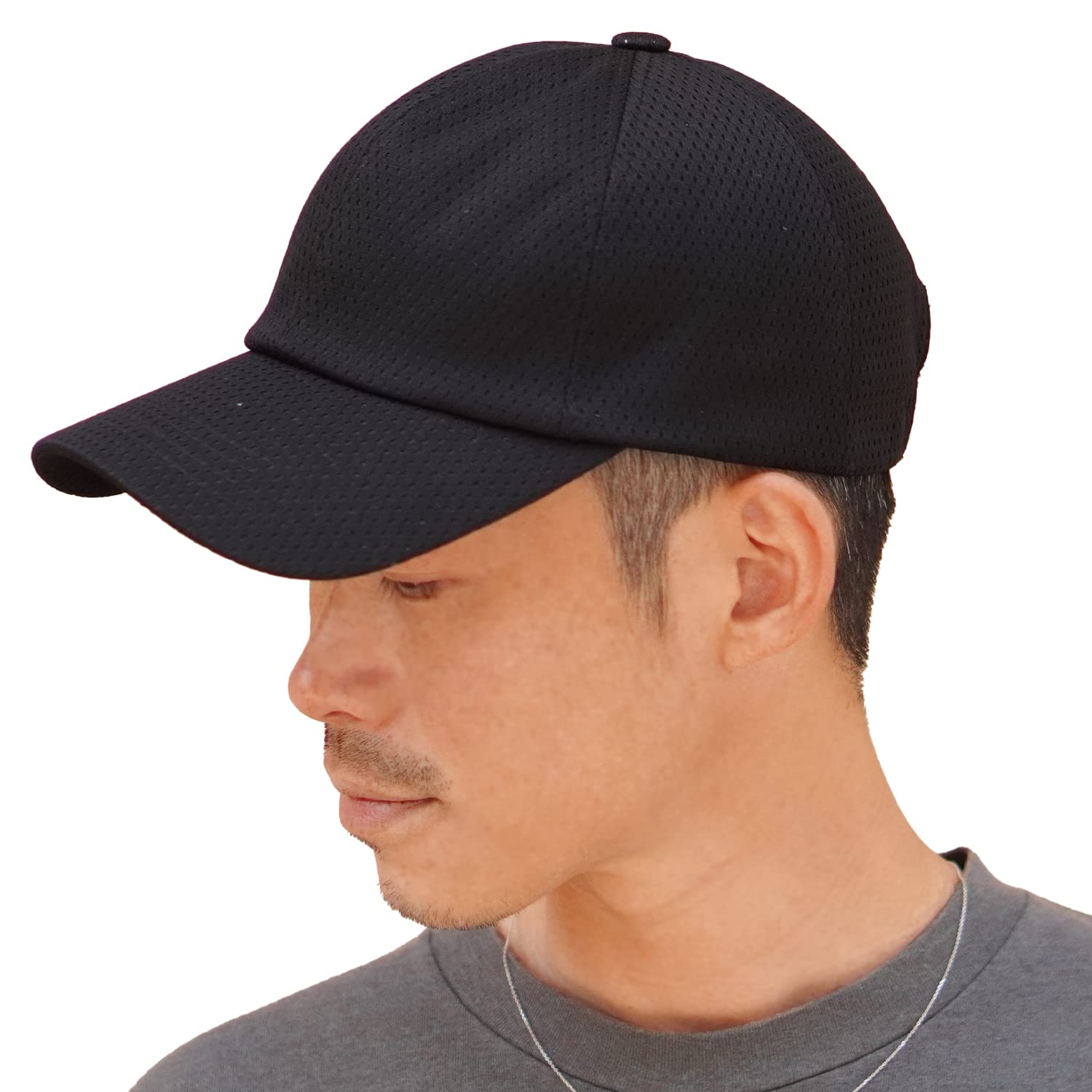 

Mesh Deep UV Stylish Mesh Sports with Adjustable Available in Various Colors [hanahana15] Cap, Fit, Women s & Men s, Spring/Summer, 99% Protection, чёрный