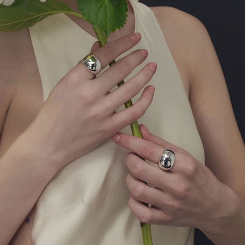 viollina [Custom-made] Bold Silver Ring