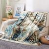 1PC Bohemian Watercolor Animals Print FlAannel Blanket, High Quality Comfortable for All Seasons, Home Decor, Warmth and Comfort