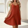 Women's Sleeveless Midi Summer Dress In Cotton Linen, Elegant Casual with Multiple Colors