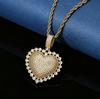 Copper Inlaid Zircon Full Diamond Love Pendant Hip Hop Heart Necklace Men'S And Women'S Versatile Jewelry Accessories